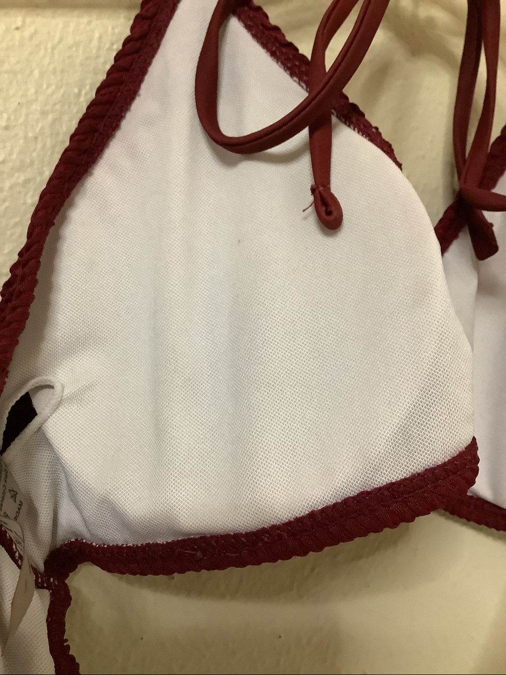 Women's Textured Halter Bikini Top - Burgundy - Picture 8 of 9
